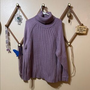 Altar'd State Lavender Cowl Neck Sweater